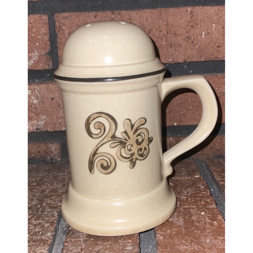 Pfaltzgraff Village Salt Pepper Shaker Single Stein Tankard Cream Brown